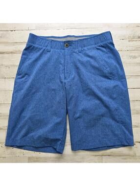 Under Armour Mens HeatGear Golf Shorts Blue Performance Loose Fit Stretch Sz 30